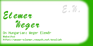 elemer weger business card